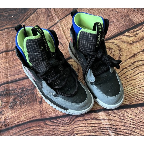 NIKE Air Jordan 1 High React Men's Sz 11 Basketball Black Ghost Green - Picture 1 of 9